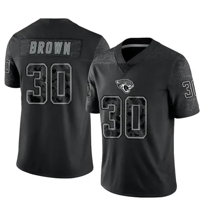 Youth Limited Montaric Brown Jacksonville Jaguars Black Reflective Jersey