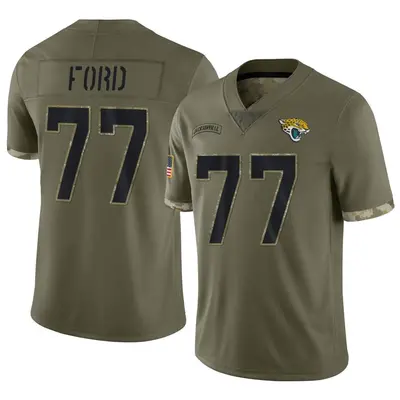 Youth Limited Nick Ford Jacksonville Jaguars Olive 2022 Salute To Service Jersey