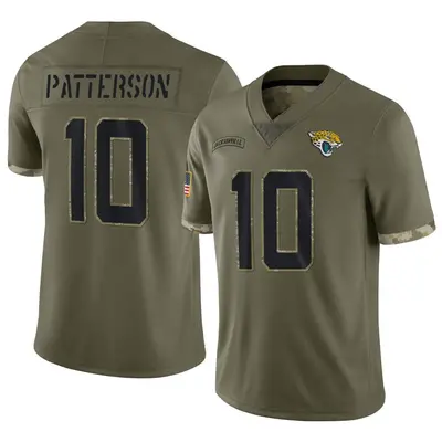Youth Limited Riley Patterson Jacksonville Jaguars Olive 2022 Salute To Service Jersey