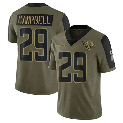 Youth Limited Tevaughn Campbell Jacksonville Jaguars Olive 2021 Salute To Service Jersey